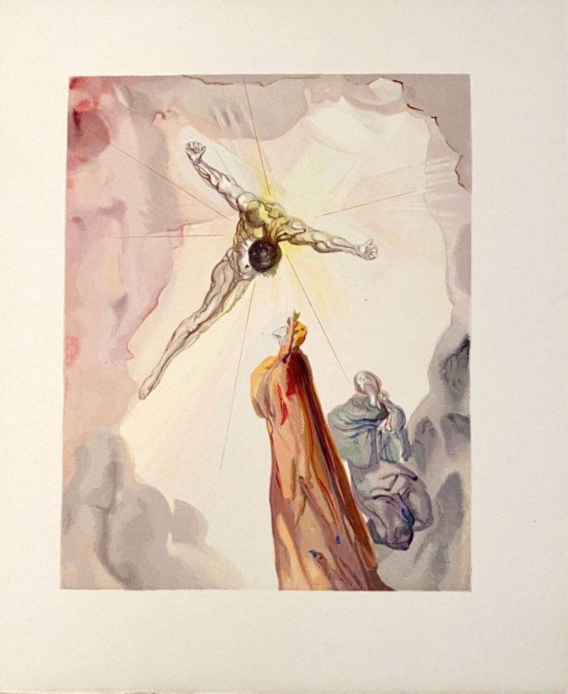 Woodcut Dali - La Divine Comédie - Paradis 14 - L'apparition du Christ