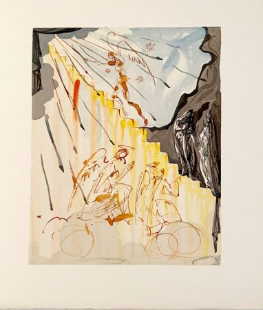 Woodcut Dali - La Divine Comédie - Paradis 21 - L'échelle mystique