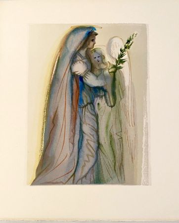 Woodcut Dali - La Divine Comédie - Paradis 32 - Préparation à la prière finale