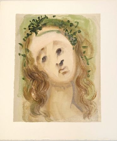 Woodcut Dali - La Divine Comédie - Purgatoire 10 - Le visage de Virgile
