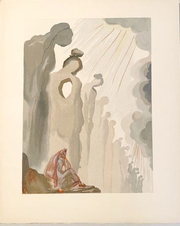 Woodcut Dali - La Divine Comédie - Purgatoire 13 - La seconde corniche