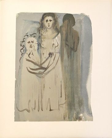 Woodcut Dali - La Divine Comédie - Purgatoire 16 - Dans la fumée des Coléreux