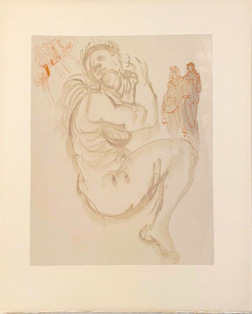 Woodcut Dali - La Divine Comédie - Purgatoire 19 - Le songe de Dante