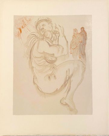 Woodcut Dali - La Divine Comédie - Purgatoire 19 - Le songe de Dante