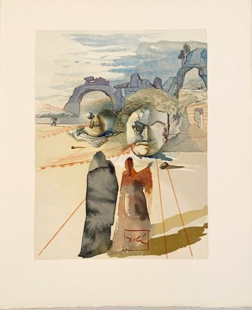 Woodcut Dali - La Divine Comédie - Purgatoire 20 - Avarice et prodigalité