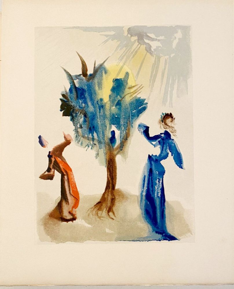 Woodcut Dali - La Divine Comédie - Purgatoire 24 - L'arbre du châtiment