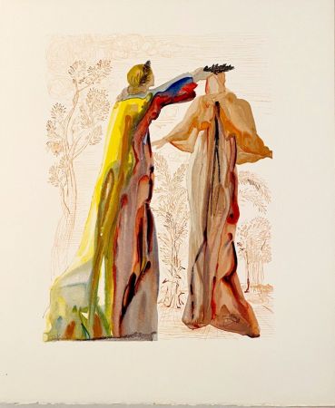 Woodcut Dali - La Divine Comédie - Purgatoire 27 - Les dernières paroles