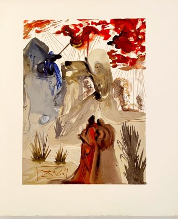 Woodcut Dali - La Divine Comédie - Purgatoire 28 - La divine forêt