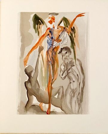 Woodcut Dali - La Divine Comédie - Purgatoire 32 - Le Paradis terrestre