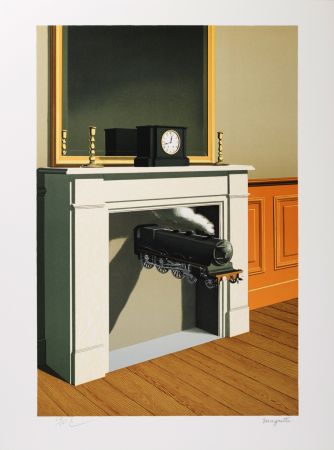 Lithograph Magritte - La Durée Poignardée (Time Transfixed)