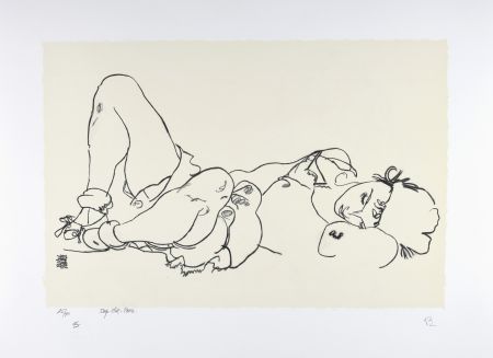 Lithograph Schiele -  La femme allongée, 1918 | Reclining woman, 1918 (Liegende)