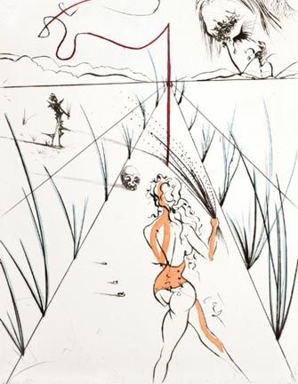 Etching Dali - La Femme au Fouet (Woman with Whip)