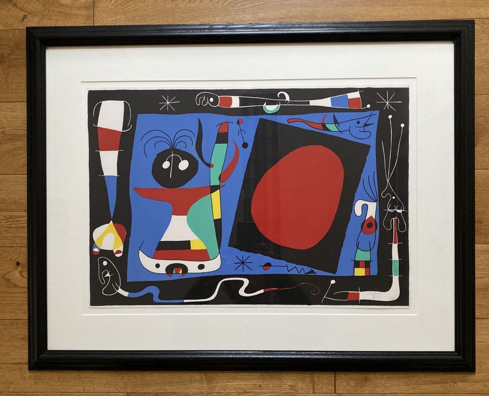 Lithograph Miró - La Femme Au Miroir