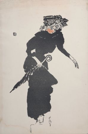 Lithograph Bonnard - La Femme au parapluie, 1895