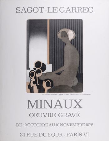 Lithograph Minaux - La femme au turban, 1978