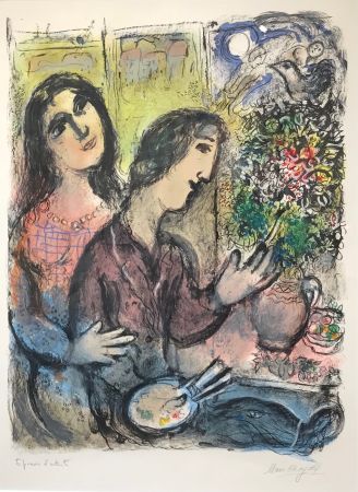 Lithograph Chagall - La Femme du Peintre (The Artist's wife)