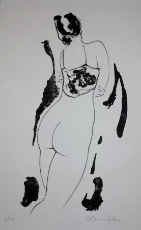 Lithograph Bonnefoit - La fille aux bras croisés / The Girl with arms crossed