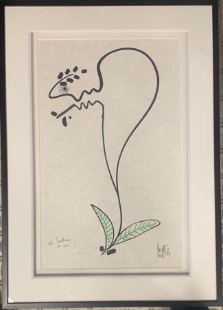 Lithograph Cocteau - La fleur