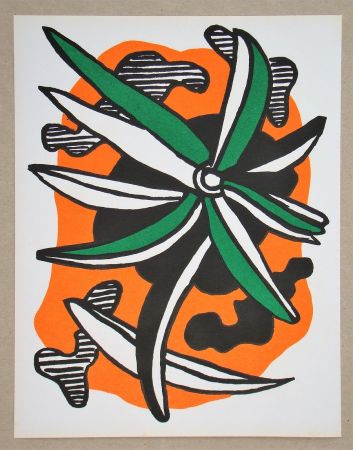 Lithograph Leger - La fleur, 1952 / 71