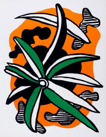 Lithograph Leger - La Fleur, 1971