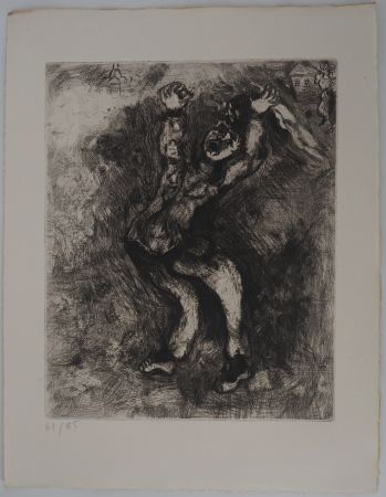 Etching Chagall - La folie (Le fou qui vend la sagesse)