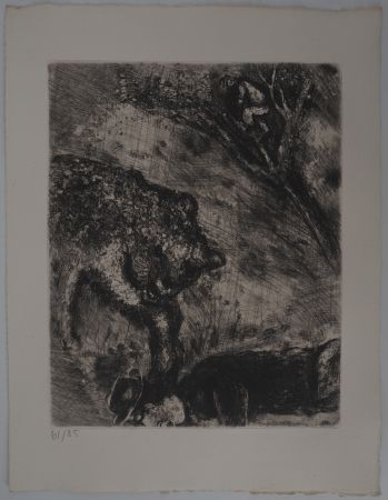 Etching Chagall - La fuite (L'ours et les deux compagnons)