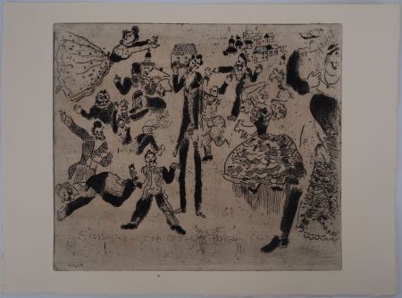 Etching Chagall - La fête est finie (L'orgie dégénère en rixe)