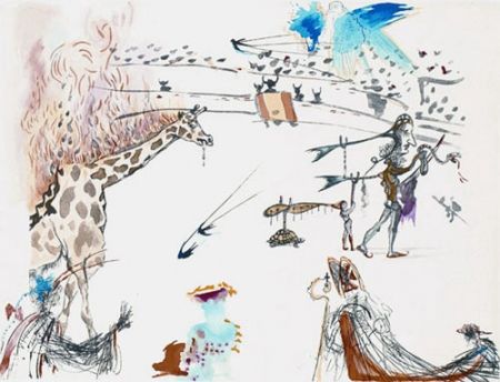 Etching Dali - La Girafe en Feu (The Burning Giraffe)