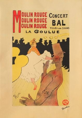 Lithograph Toulouse-Lautrec - La Goulue au Moulin Rouge