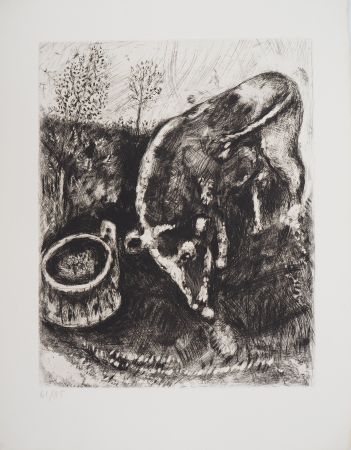 Etching Chagall - La grenouille qui veut se faire plus grosse que le bœuf
