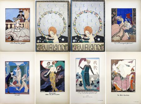 Illustrated Book Barbier - LA GUIRLANDE. Album mensuel d’Art et de Littérature (1919-1921). Collection complète en 11 fascicules.