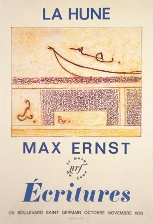 Lithograph Ernst - La Hune  Ecritures