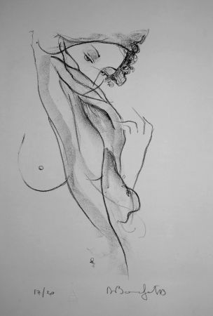 Lithograph Bonnefoit - La jeune Fille au voile / The Girl with a Veil