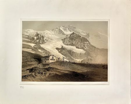Lithograph Martens - La Jungfrau Vue de la Petite Scheideck