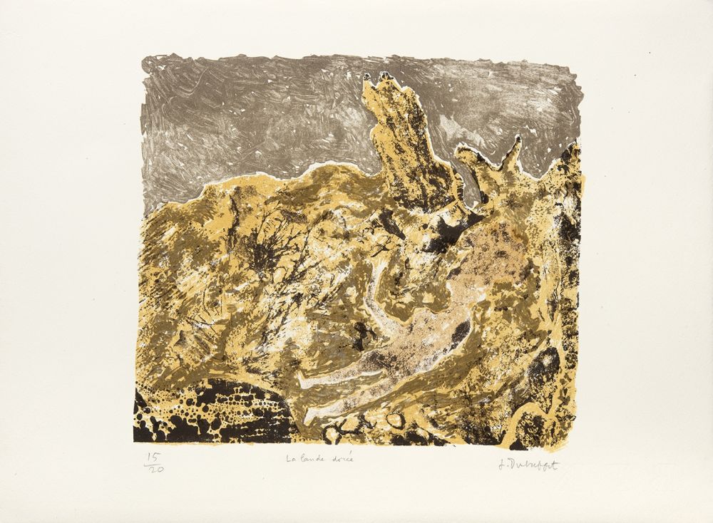 Lithograph Dubuffet - La lande dorée