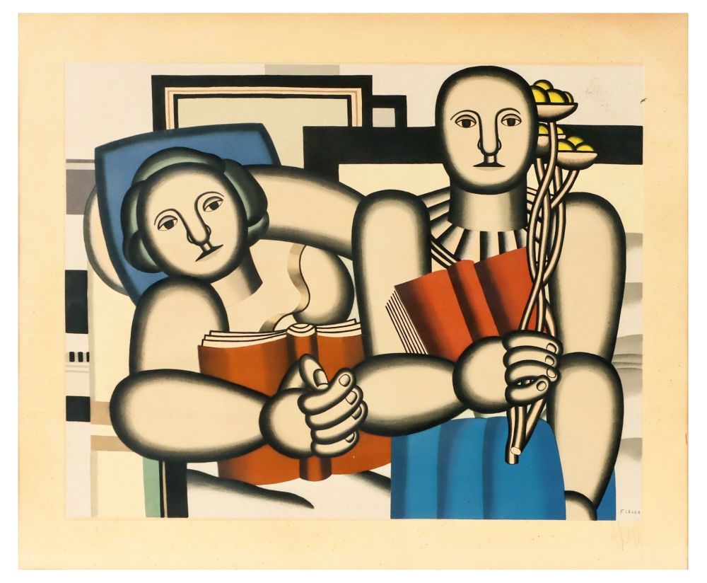 Lithograph Leger - LA LECTURE - 1924. Lithographie signée et numérotée 85/350 (Galerie Louis Carré 1953)