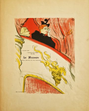 Lithograph Toulouse-Lautrec - La Loge au mascaron doré