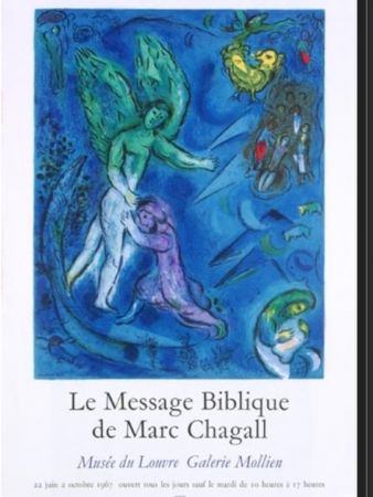 Lithograph Chagall - LA LUTTE DE JACOB ET DE L ANGE