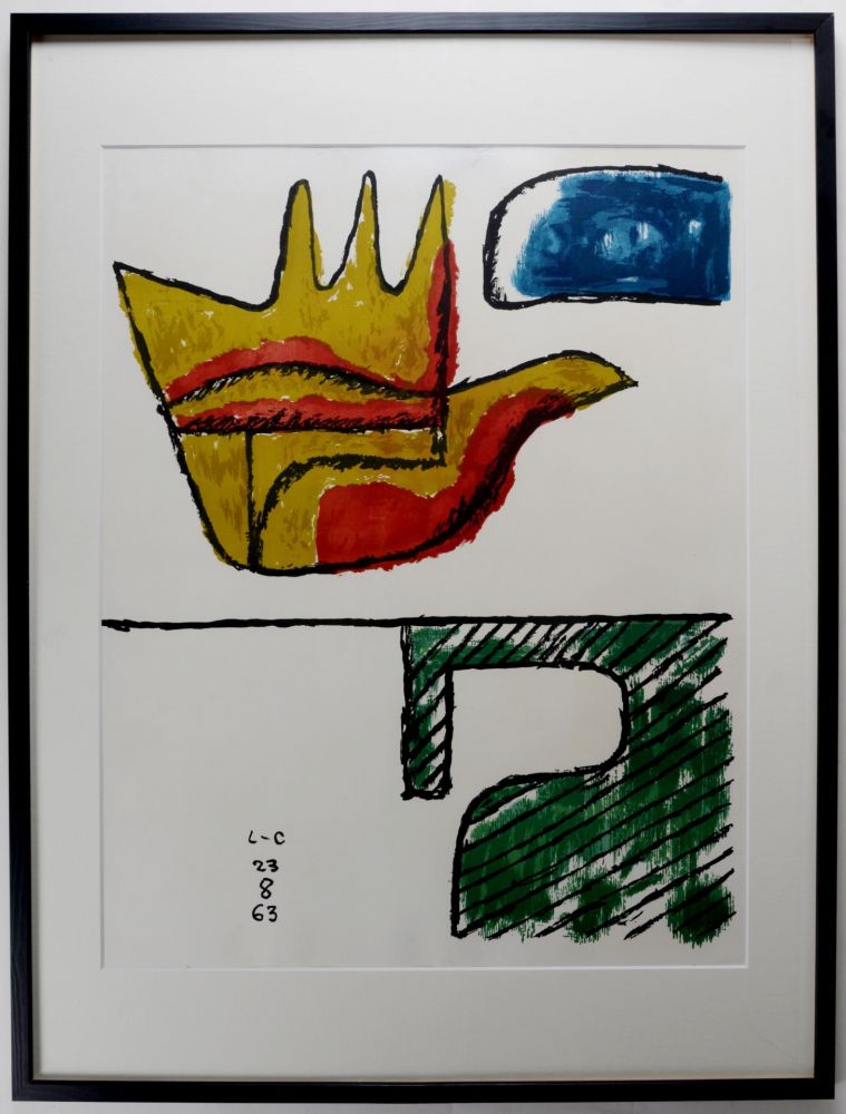 Lithograph Le Corbusier - La Main ouverte, 1963 - Encadrée