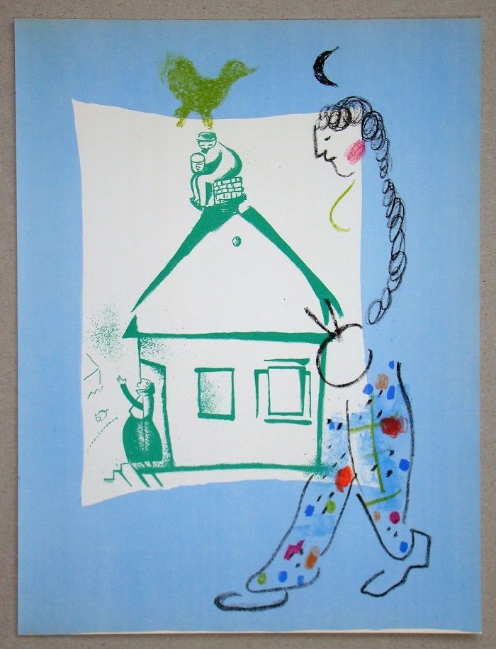 Lithograph Chagall - La Maison De Mon Village
