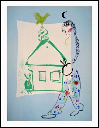 Lithograph Chagall - LA MAISON DE MON VILLAGE