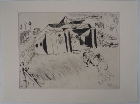 Etching Chagall - La maison de Sobakévitch