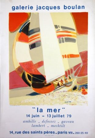 Lithograph Ambille - La Mer  Galerie Jacques Boulan