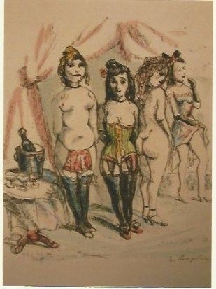 Etching Foujita - La Mesangere (Four prostitutes)