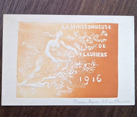 No Technical Roche - La moissonneuse de lauriers (greeting card for 1916)