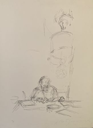 Lithograph Giacometti - La mère de l'artiste lisant sous la lampe à Stampa I