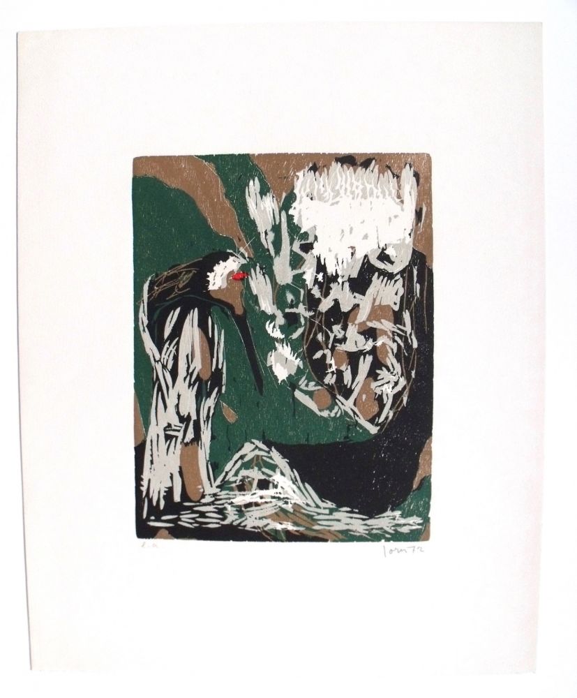Woodcut Jorn - La Mère Ibis