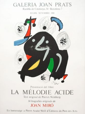 Lithograph Miró - La mélodie acide