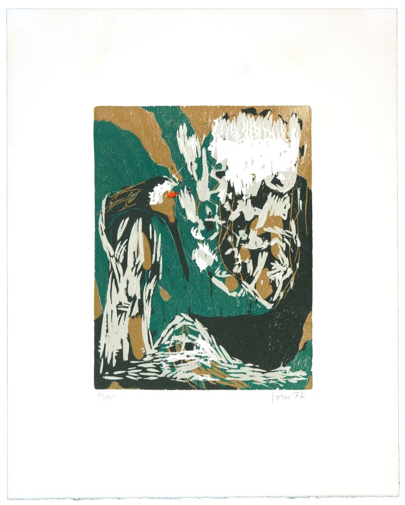 Woodcut Jorn - La mêre Ibis