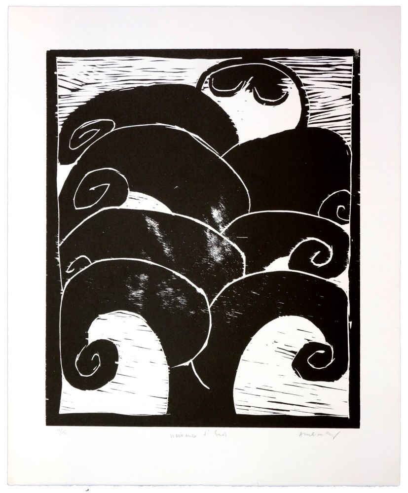 Woodcut Alechinsky - La naissance d'Eros